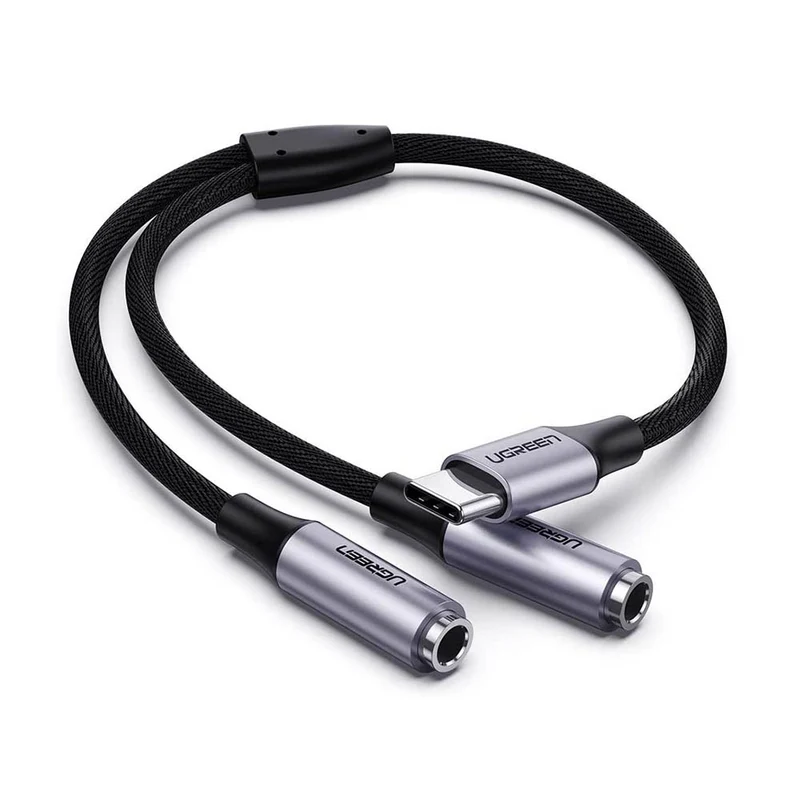 UGreen Type C Male to 3.5mm 2 Female Audio Cable 25cm - 30732