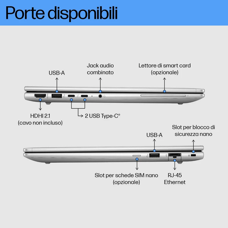 HP EliteBook G11 Intel Core Ultra 5 135U Computer portatile 35,6 cm (14") WUXGA 16 GB DDR5-SDRAM 512 GB SSD Wi-Fi 6E (802.11ax) Windows 11 Pro AI PC Argento