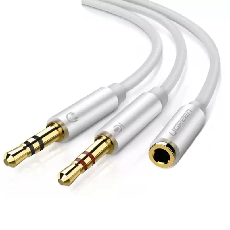 UGreen 3.5mm Female to 2 Male ABS Case (White) 10790