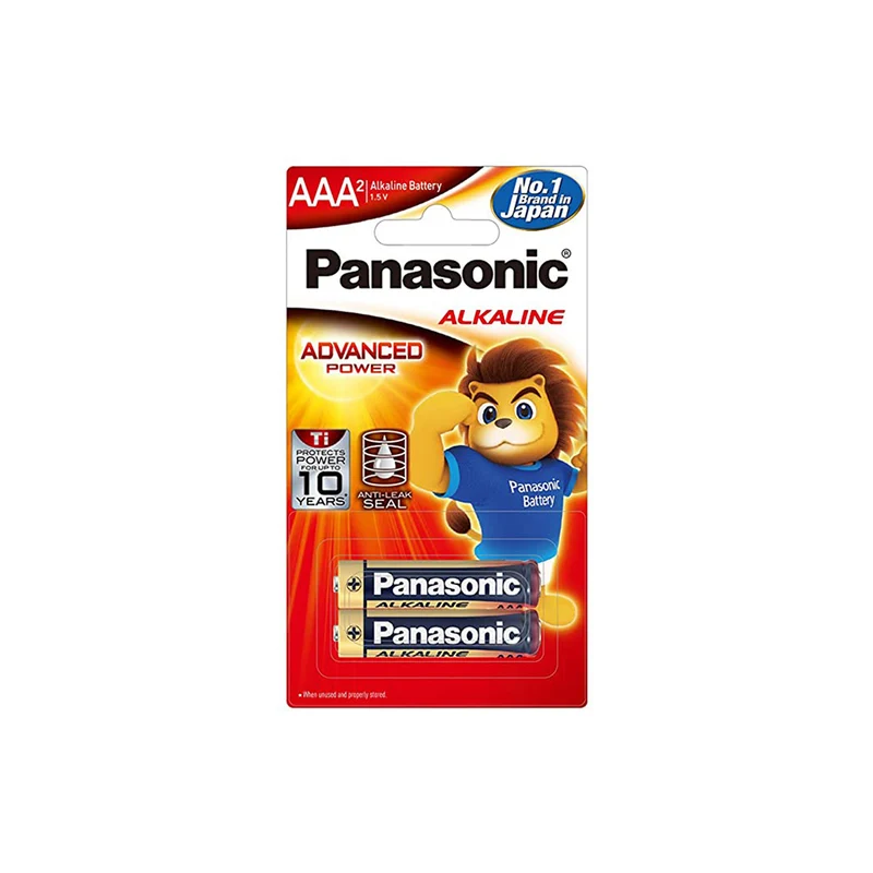 Panasonic Alkaline AAA-Size Battery - Pack of 2- LR03T/2B