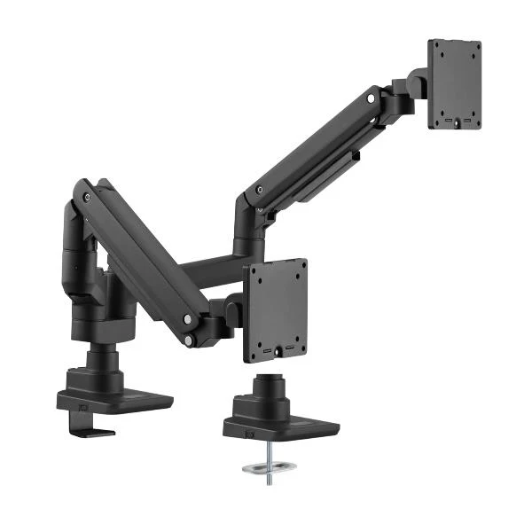 Equip Staffa di montaggio da scrivania per doppio monitor per uso intensivo da 17“-35”, nero