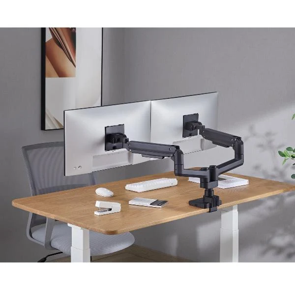 Equip Staffa di montaggio da scrivania per doppio monitor per uso intensivo da 17“-35”, nero