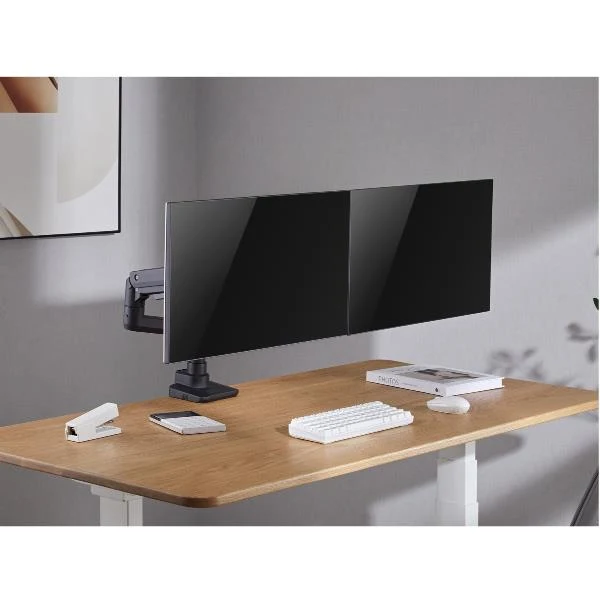 Equip Staffa di montaggio da scrivania per doppio monitor per uso intensivo da 17“-35”, nero