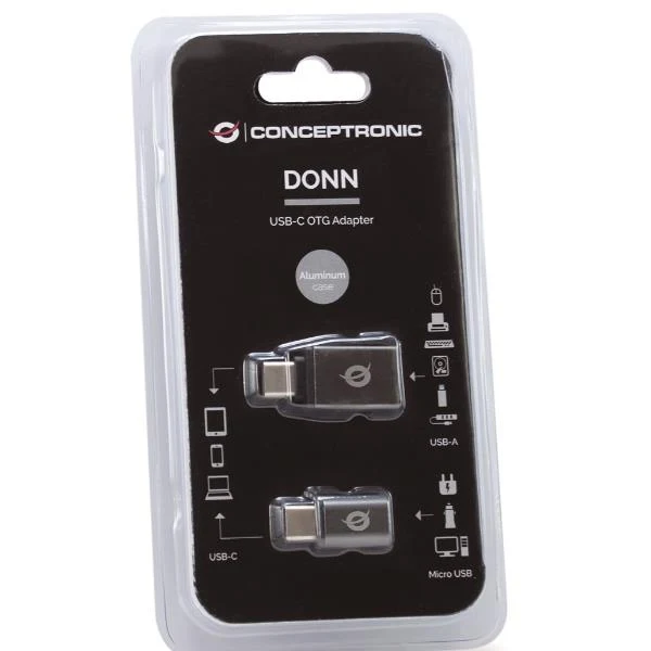 Conceptronic DONN04G adattatore per inversione del genere dei cavi USB 3.1 Gen 1 Type-C, USB 2.0 Type-C USB 3.1 Gen 1 Type-A, USB 2.0 Micro Nero