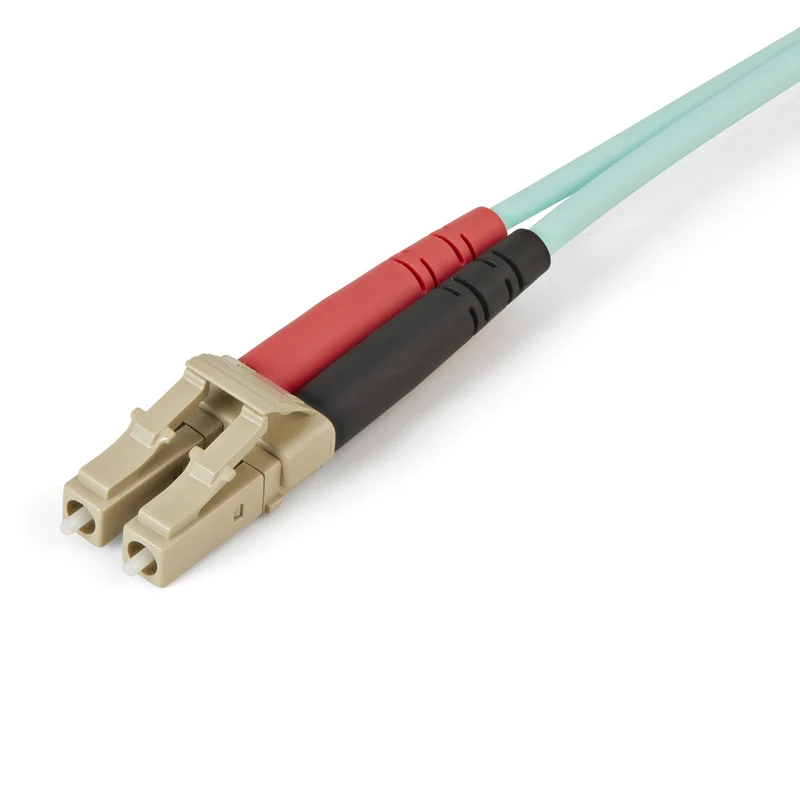 StarTech.com Cavo in fibra ottica multimodale da LC/UPC a LC/UPC OM4 da 1 m - Fibra LOMMF/VCSEL Zipcord da 50/125 µm, Reti 100G - Bassa perdita di inserzione - Cavo patch in fibra LSZH - Turchese