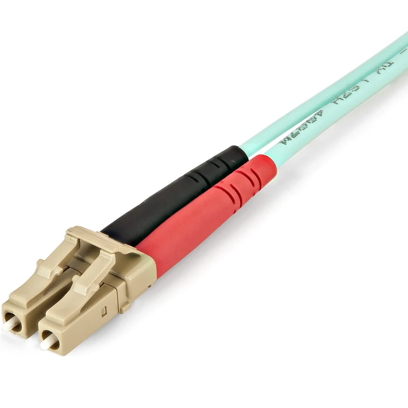 StarTech.com Cavo in fibra ottica multimodale da LC/UPC a LC/UPC OM4 da 1 m - Fibra LOMMF/VCSEL Zipcord da 50/125 µm, Reti 100G - Bassa perdita di inserzione - Cavo patch in fibra LSZH - Turchese