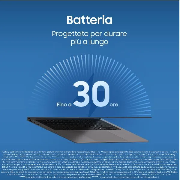 Samsung Galaxy Book6 Pro Copilot+ PC Intel Core Ultra 7 356H Computer portatile 35,6 cm (14") Touch screen WQXGA+ 32 GB LPDDR5x-SDRAM 512 GB SSD Wi-Fi 7 (802.11be) Windows 11 Pro Grigio