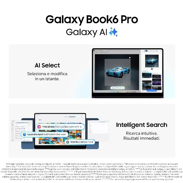 Samsung Galaxy Book6 Pro Copilot+ PC Intel Core Ultra 7 356H Computer portatile 35,6 cm (14") Touch screen WQXGA+ 32 GB LPDDR5x-SDRAM 512 GB SSD Wi-Fi 7 (802.11be) Windows 11 Pro Grigio
