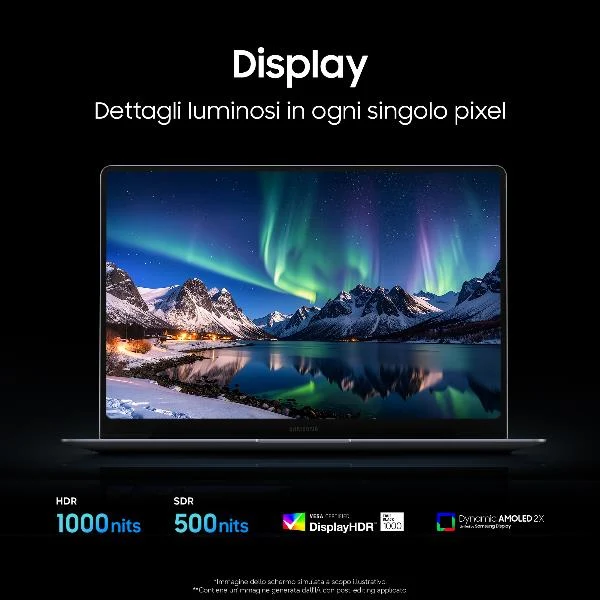 Samsung Galaxy Book6 Pro Copilot+ PC Intel Core Ultra 7 356H Computer portatile 35,6 cm (14") Touch screen WQXGA+ 32 GB LPDDR5x-SDRAM 512 GB SSD Wi-Fi 7 (802.11be) Windows 11 Pro Grigio