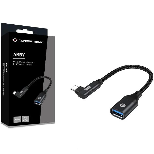Conceptronic ABBY19B adattatore per inversione del genere dei cavi USB-C USB-A Nero
