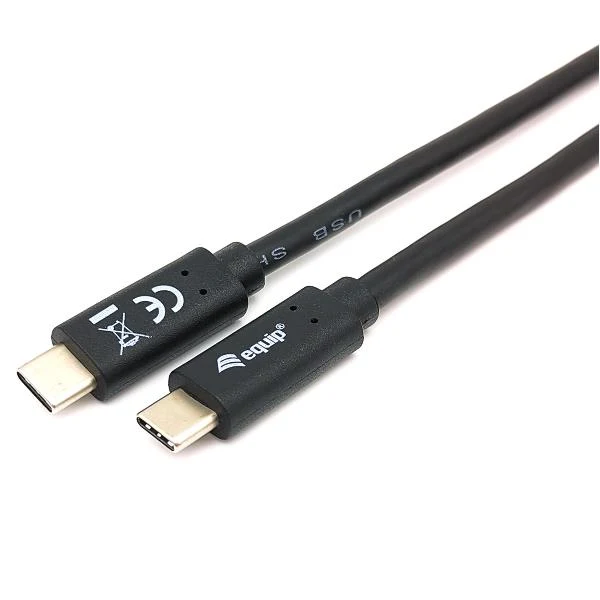 Equip 128347 Cavo USB 3.2 Gen 1 da C a C, M/M, 2,0 m, PD 60W, 5Gbps, nero