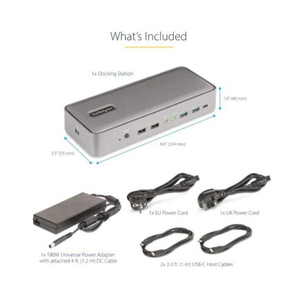 StarTech.com KVM Docking Station USB-C per due laptop, docking station DisplayPort a doppio monitor 4K 60 Hz, hub USB a 5 porte, GbE, Dock KVM con alimentazione a 90W/45W per due laptop, Windows/Mac