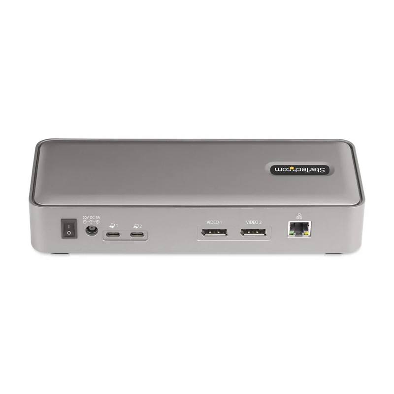 StarTech.com KVM Docking Station USB-C per due laptop, docking station DisplayPort a doppio monitor 4K 60 Hz, hub USB a 5 porte, GbE, Dock KVM con alimentazione a 90W/45W per due laptop, Windows/Mac
