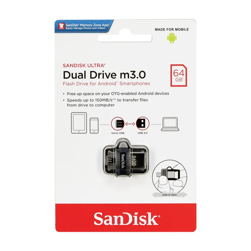 Sandisk Dual Drive M3.0 Flashdrive 64GB