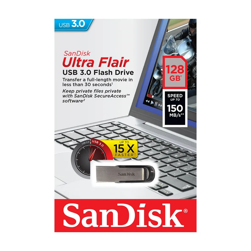 Sandisk Ultra Flair 3.0 Flashdrive 128GB