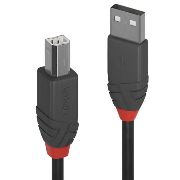 Lindy 36677 cavo USB USB 2.0 10 m USB A USB B Nero, Grigio, Rosso