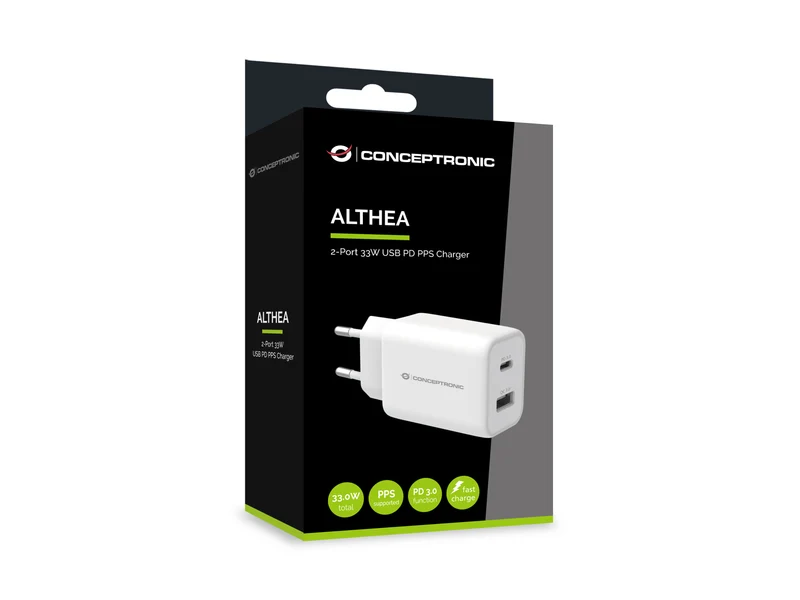 Conceptronic ALTHEA11W Caricabatterie per dispositivi mobili Universale Bianco AC Ricarica rapida Interno