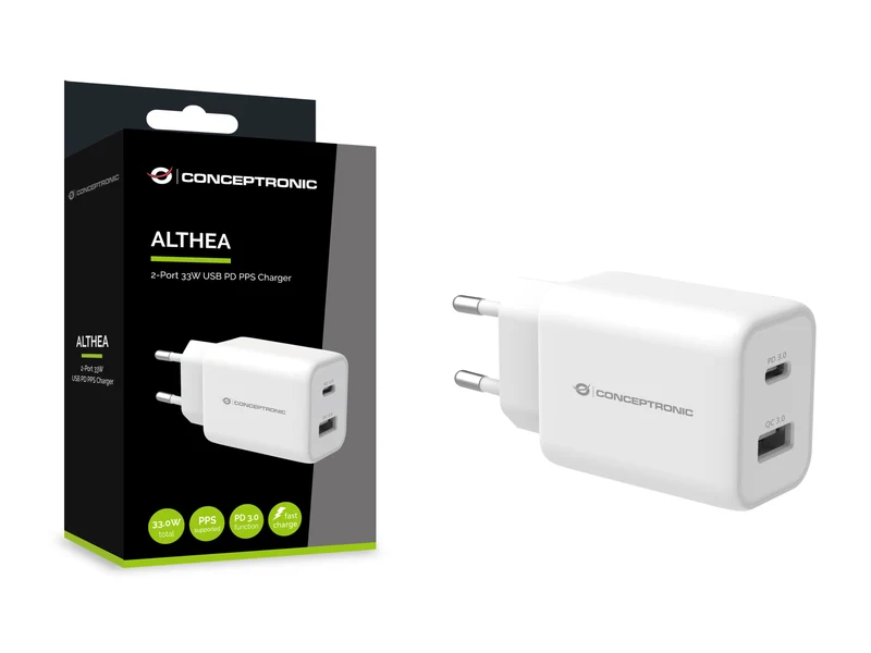 Conceptronic ALTHEA11W Caricabatterie per dispositivi mobili Universale Bianco AC Ricarica rapida Interno