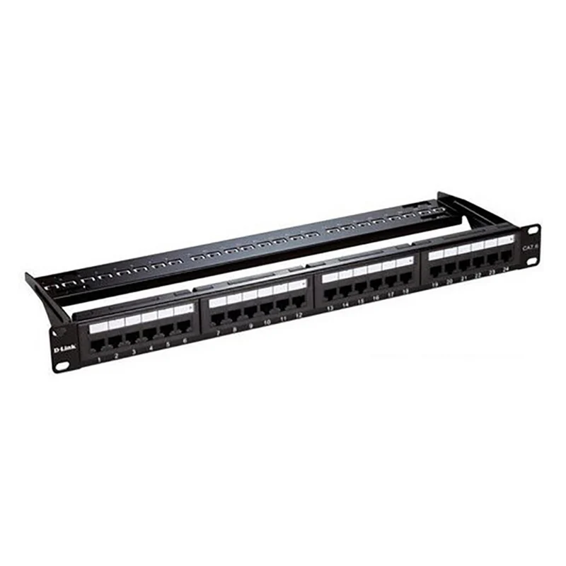 D-Link 24 Port Cat 6 UTP Fully Loaded Patch Panel - NPP-C61BLK241