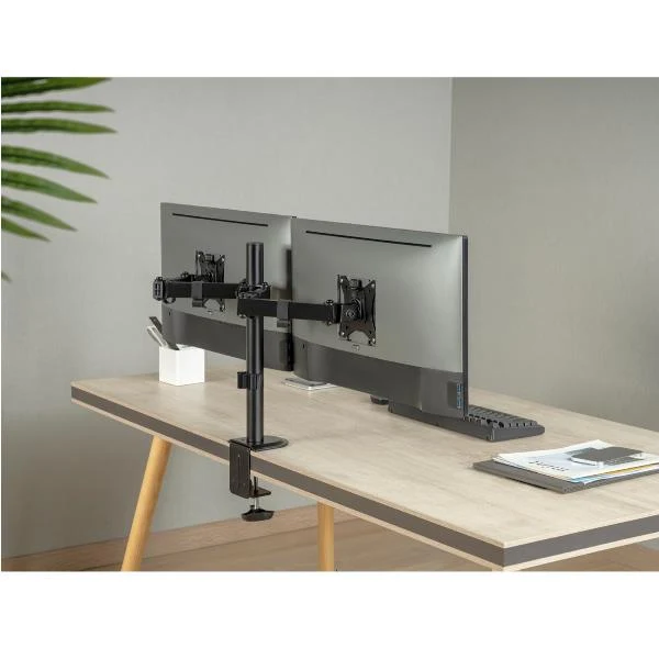 Equip Staffa di montaggio da tavolo articolata per doppio monitor da 17“-32”, nero