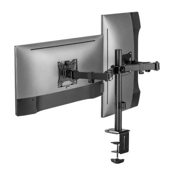 Equip Staffa di montaggio da tavolo articolata per doppio monitor da 17“-32”, nero