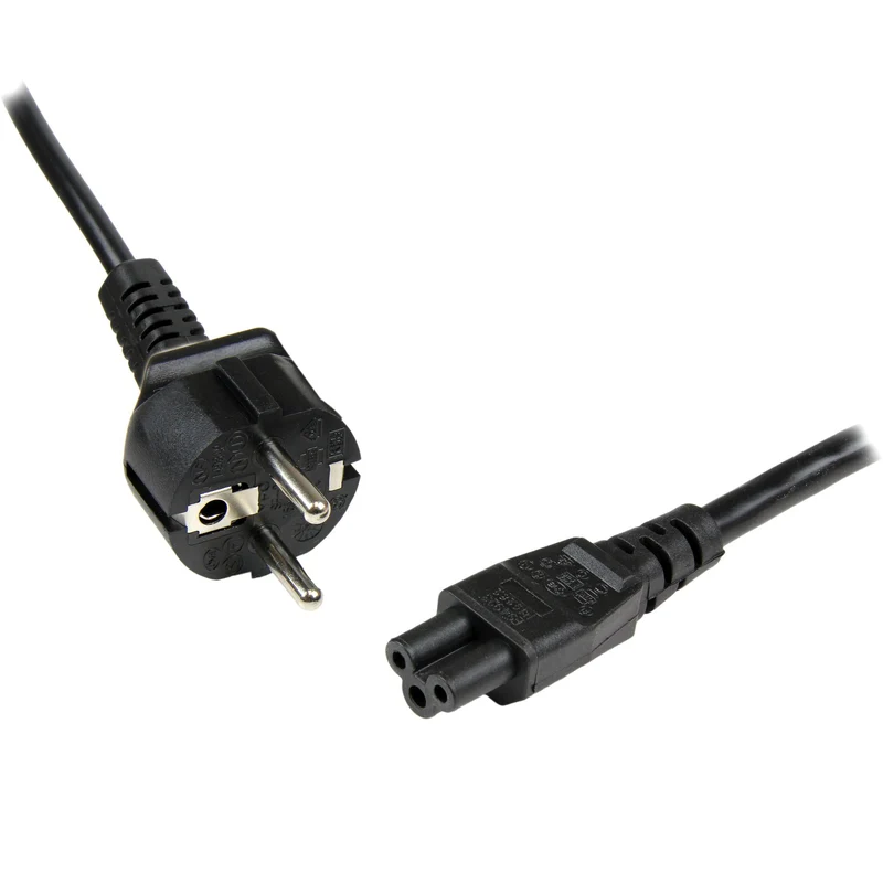 StarTech.com Cavo di Alimentazione per Notebook da 2m; Cavo Elettrico AC di Ricambio per Alimentatori da EU Schuko a C5, 2.5A-250V, 18AWG, Omologato UL