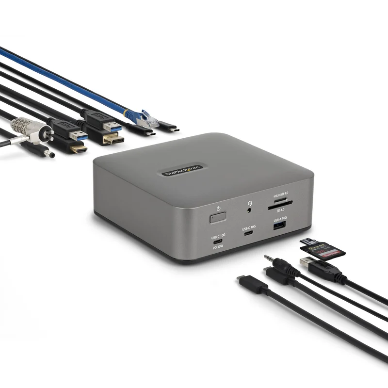 StarTech.com Docking Station Thunderbolt 5 Universale, Hub Multi-Display, 8K 60Hz o 4K 144Hz, Potenza di Banda 120Gbps, PD 140W, Ricarica Smartphone 30W, USB 10Gbps, LAN 2.5G