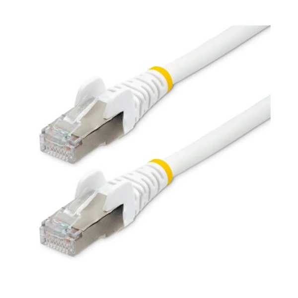 StarTech.com Cavo Ethernet CAT 6a - 2m - Bianco - Cavo di rete LAN Low Smoke Zero Halogen (LSZH) - 10GbE 500MHz 100W PoE++ - Filo/Cavo patch schermato S/FTP con spinotto RJ45 antigroviglio e rilievi di trazione