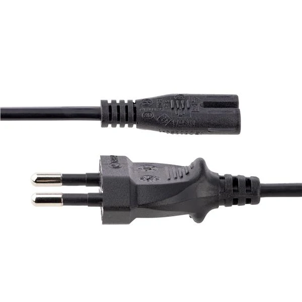StarTech.com Cavo di Alimentazione CA da 2m, Spina EuroPlug a C7, 2.5A-250V, 18AWG, Cavo Elettrico di Ricambio con spina italiana per Notebook / Stampanti/Monitor/Laptop, Cavo alimentazione bipolare