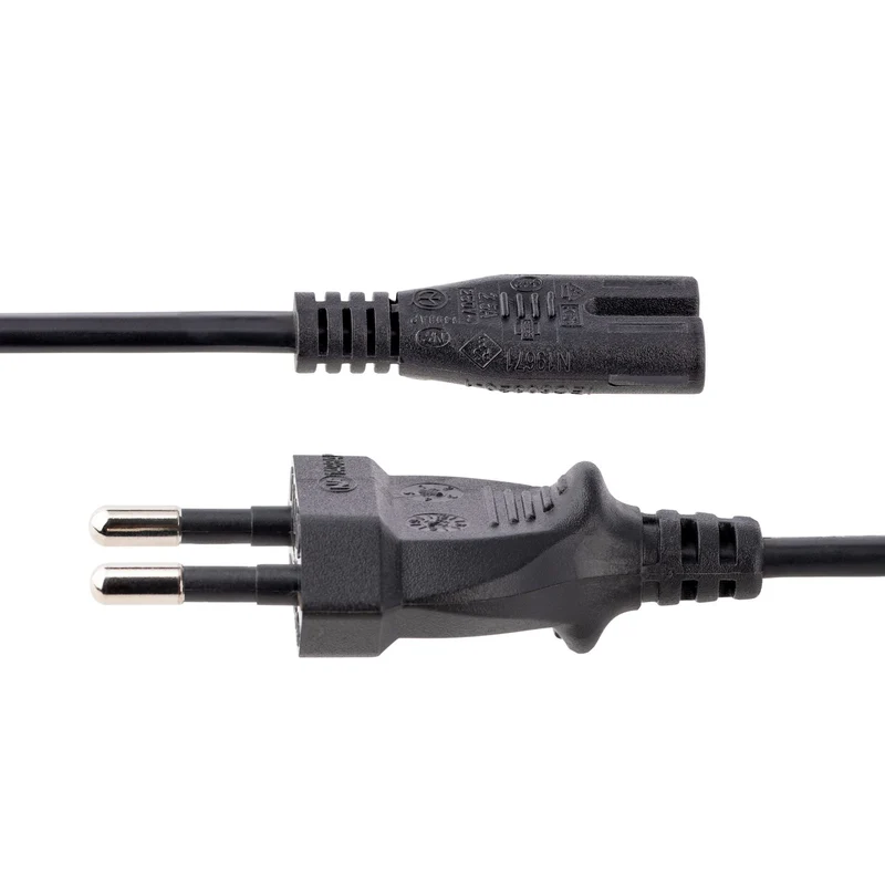 StarTech.com Cavo di Alimentazione CA da 2m, Spina EuroPlug a C7, 2.5A-250V, 18AWG, Cavo Elettrico di Ricambio con spina italiana per Notebook / Stampanti/Monitor/Laptop, Cavo alimentazione bipolare