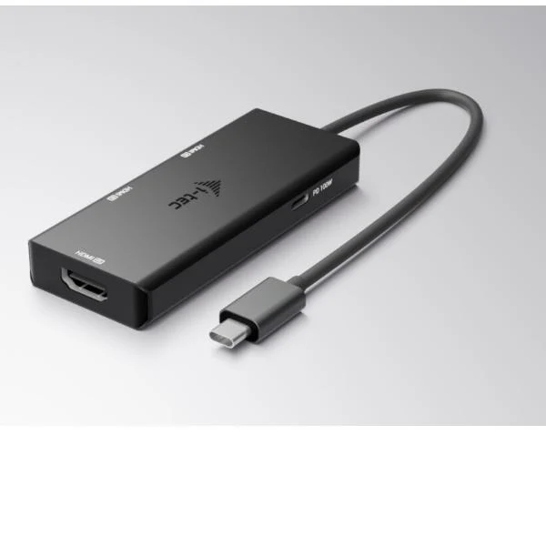 i-tec USB-C Triple 4K HDMI Video Adapter, Power Delivery 100W