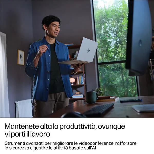 HP EliteBook 8 G1i AI PC Wolf Pro Security Edition Intel Core Ultra 5 225U Computer portatile 35,6 cm (14") WUXGA 24 GB DDR5-SDRAM 512 GB SSD Wi-Fi 6E (802.11ax) Windows 11 Pro Argento