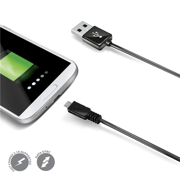 Celly USBMICROB cavo USB USB 2.0 1 m USB A Micro-USB B Nero