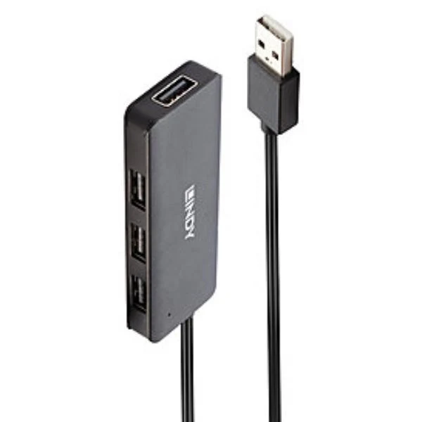 Lindy 42986 hub di interfaccia USB 2.0 480 Mbit/s Nero