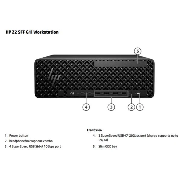 HP Z2 SFF G1i Workstation Wolf Pro Security Edition Intel Core Ultra 7 265 32 GB DDR5-SDRAM 1 TB SSD NVIDIA RTX A400 Windows 11 Pro Stazione di lavoro AI Workstation, AI PC Nero