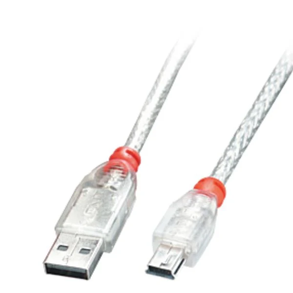 Lindy 41781 cavo USB USB 2.0 0,5 m USB A Mini-USB B Trasparente