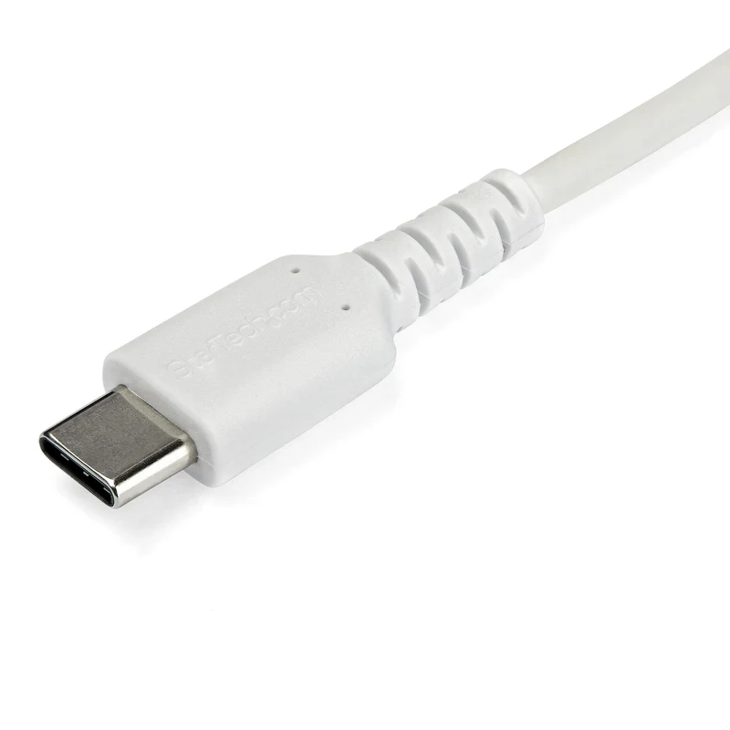 StarTech.com Cavo di Ricarica USB-C da 1m - Resistente Cavetto USB-C di Ricarica Veloce e Sync da USB 2.0 a USB Type C - Rivestimento in TPE e Fibra Aramidica M/M 60W Bianco, Samsung S10/S20/Ipad Pro/MS Surface