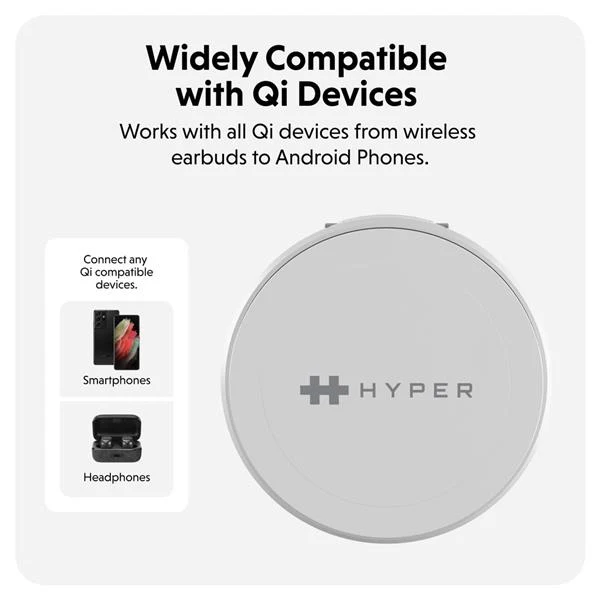 Targus HJ3310WHGL Caricabatterie per dispositivi mobili Cuffie, Smartphone, Orologio intelligente Bianco USB Carica wireless Ricarica rapida Interno