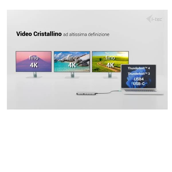 i-tec Metal USB-C Nano 3x Display Dock, 2x HDMI 1x USB-C video with Power Delivery 140W + Universal Charger 140 W