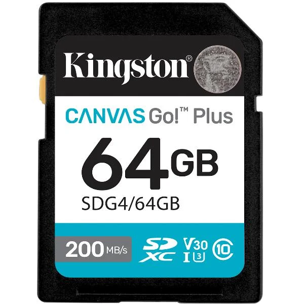 Kingston Technology Canvas Go! Plus 64GB SDXC Canvas Go Plus Gen4 200MB/s C10 UHS-I U3 V30