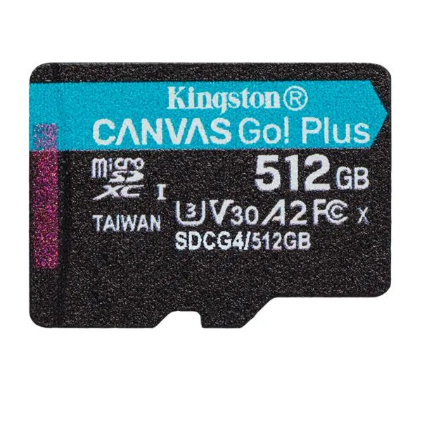 Kingston Technology 512 GB microSDXC Canvas Go Plus Gen4 200R A2 U3 Confezione singola senza ADP