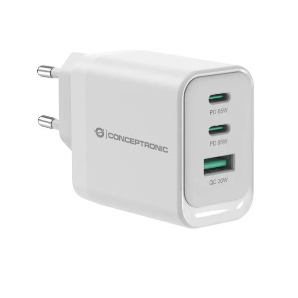 Conceptronic ALTHEA21W65 Caricabatterie per dispositivi mobili Universale Bianco AC Ricarica rapida Interno