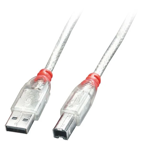 Lindy 41753 cavo USB USB 2.0 2 m USB A USB B Trasparente
