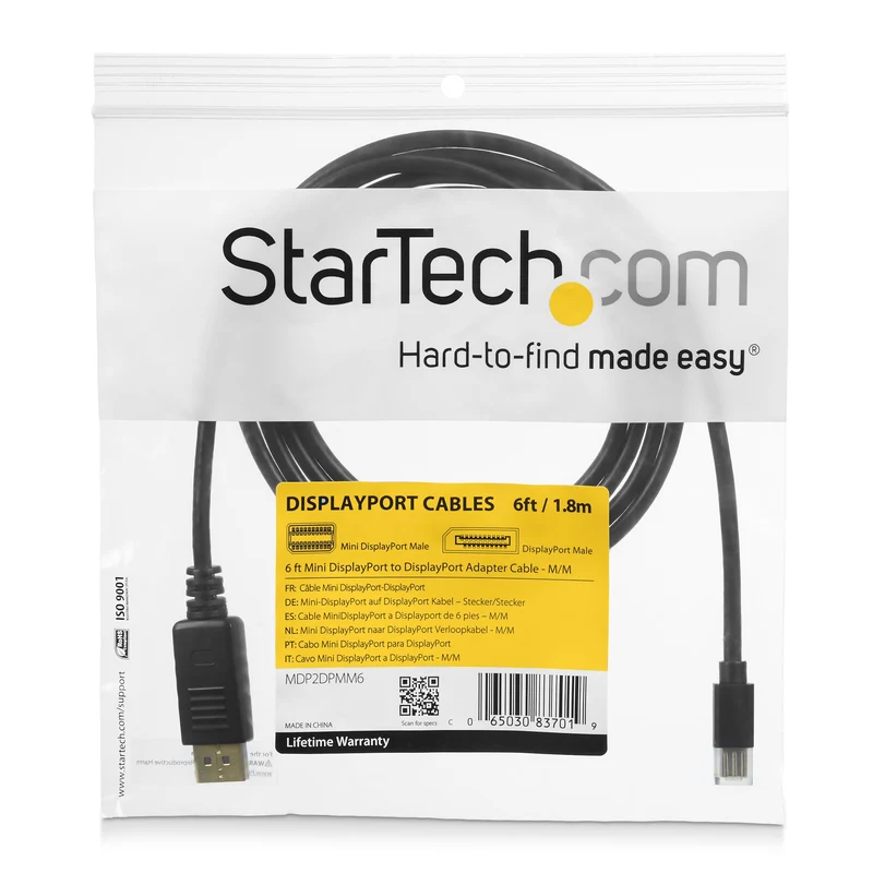 StarTech.com Cavo Video da Mini DisplayPort a DisplayPort 1.2 da 3m - Cavo Adattatore 4K x 2K UHD Mini DisplayPort a DisplayPort - Cavo per Monitor Mini DP a DP - Cavo Convertitore mDP/DP