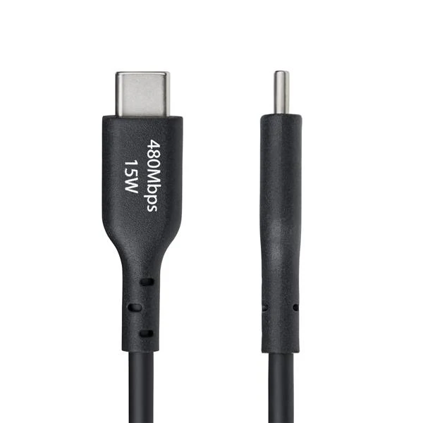 StarTech.com Cavo di Ricarica USB-A a USB-C da 2m - Cavetto di Carica Rapida USB-A a Type-C da 3A, Cavo per Trasferimento Dati USB 2.0 rivestito in TPE - M/M