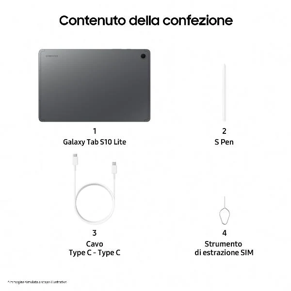 Samsung Galaxy Tab S10 Lite Samsung Exynos 128 GB 27,7 cm (10.9") 6 GB Wi-Fi 6 (802.11ax) Argento