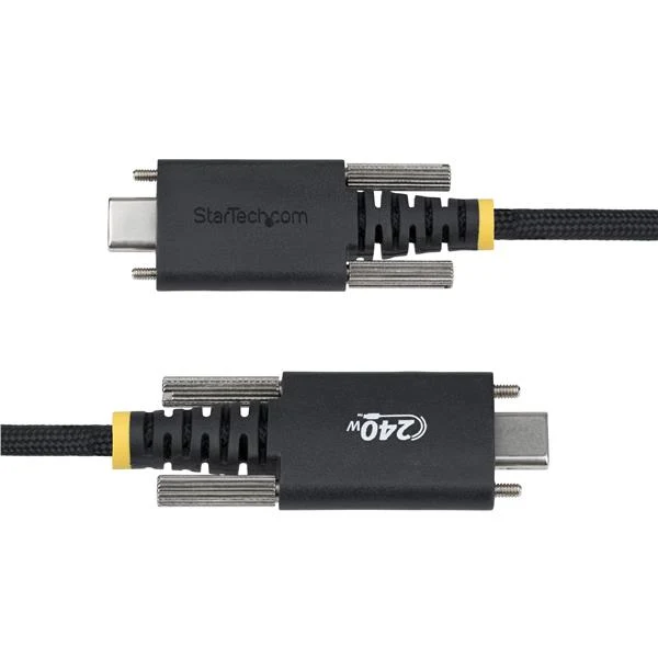 StarTech.com Cavo di Ricarica USB-C da 3 m, Chiusura a Vite Laterale, 240 W (5 A) PD EPR, Robusto e Ultra Flessibile, Cavo USB 2.0 Certificato USB-IF