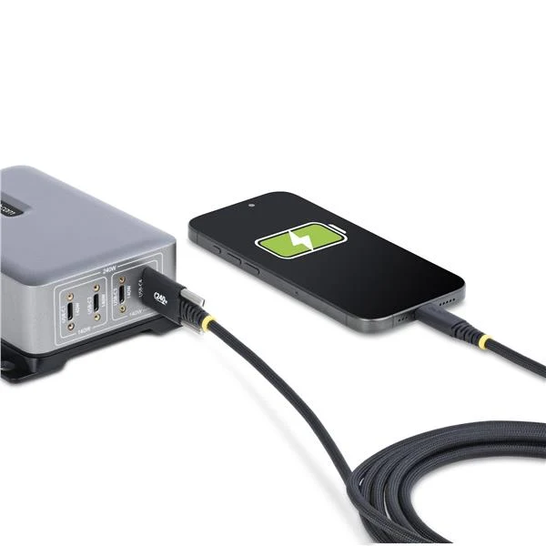 StarTech.com Cavo di Ricarica USB-C da 3 m, Chiusura a Vite Laterale, 240 W (5 A) PD EPR, Robusto e Ultra Flessibile, Cavo USB 2.0 Certificato USB-IF