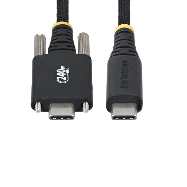 StarTech.com Cavo di Ricarica USB-C da 3 m, Chiusura a Vite Laterale, 240 W (5 A) PD EPR, Robusto e Ultra Flessibile, Cavo USB 2.0 Certificato USB-IF