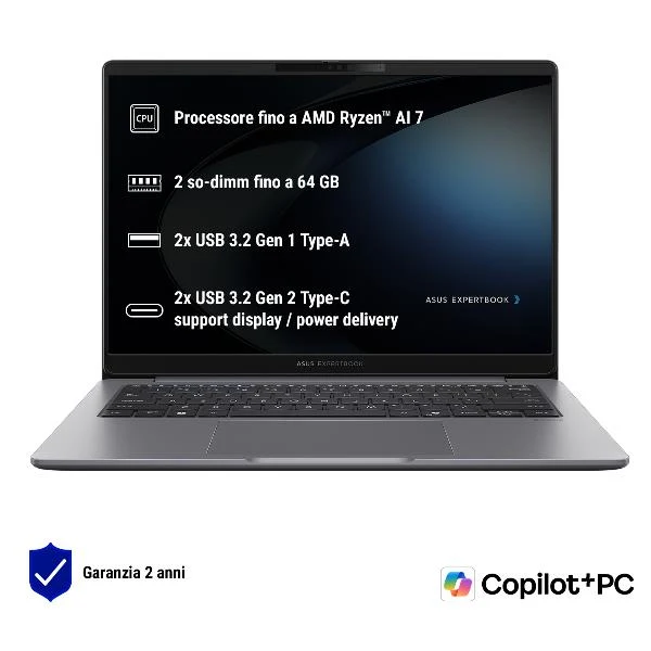 ASUS ExpertBook P3 PM3606CKA-MB0185X AMD Ryzen AI 5 330 Computer portatile 40,6 cm (16") WUXGA 16 GB DDR5-SDRAM 512 GB SSD Wi-Fi 7 (802.11be) Windows 11 Pro Grigio